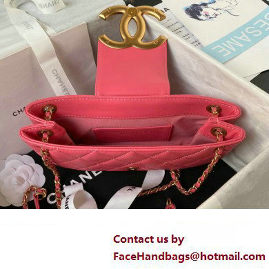 Chanel Lambskin  &  Gold-Tone Metal Baguette Bag AS4611 Fuchsia 2024